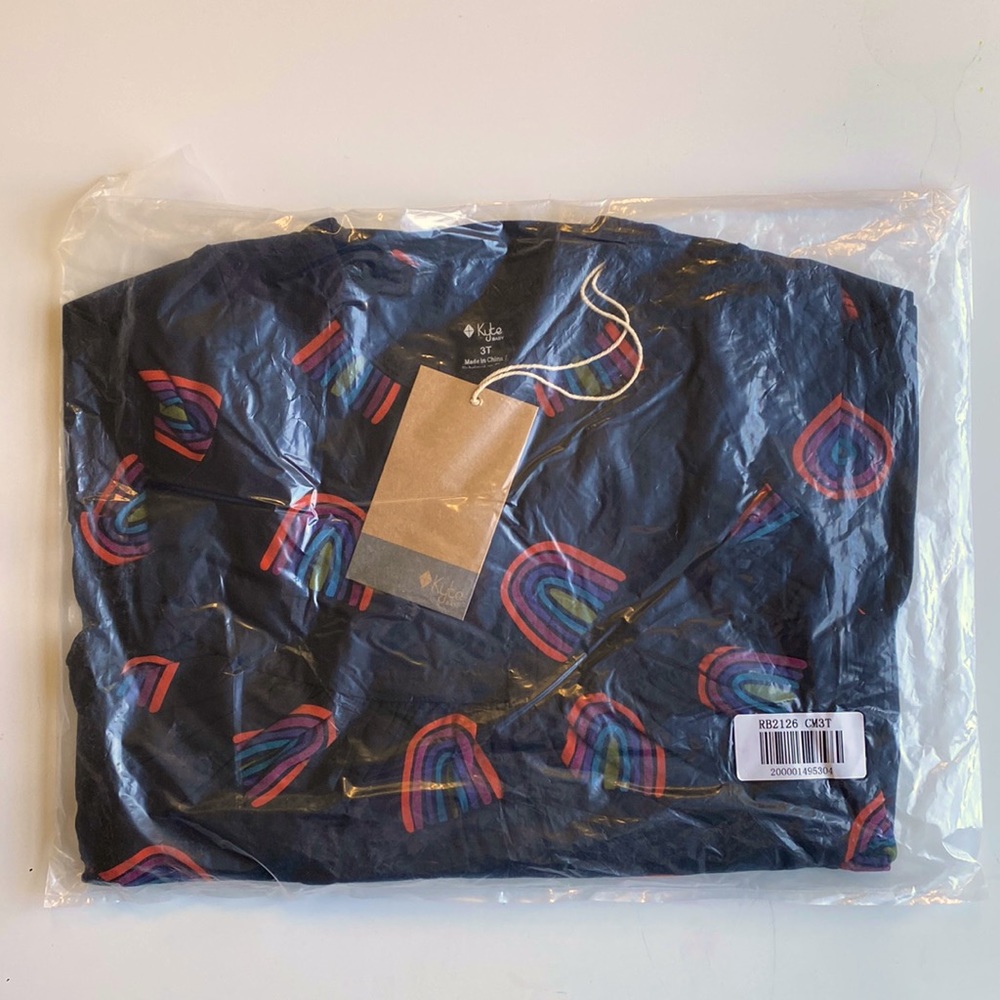 NWT Kyte Baby Clementine Rainbow black tier twirl dress 3T